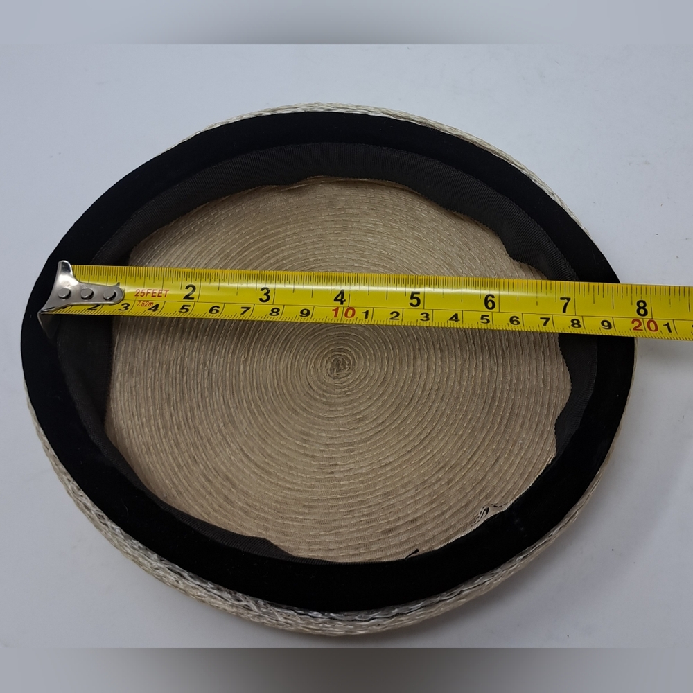 Cedar Crest Original Women's Vintage 60s 50s Hat Straw Beret Oval Size 7 - Picture 14 of 15